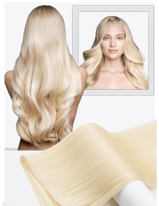 Tressen aus slawischem Echthaar - Platinium Blond