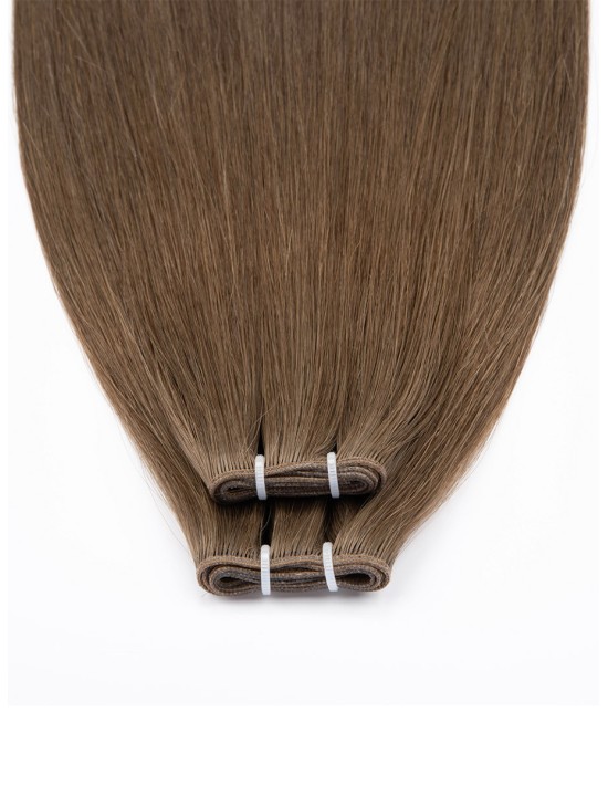 Tissage en Rajout naturel de cheveux russes - Brun Clair Cendré