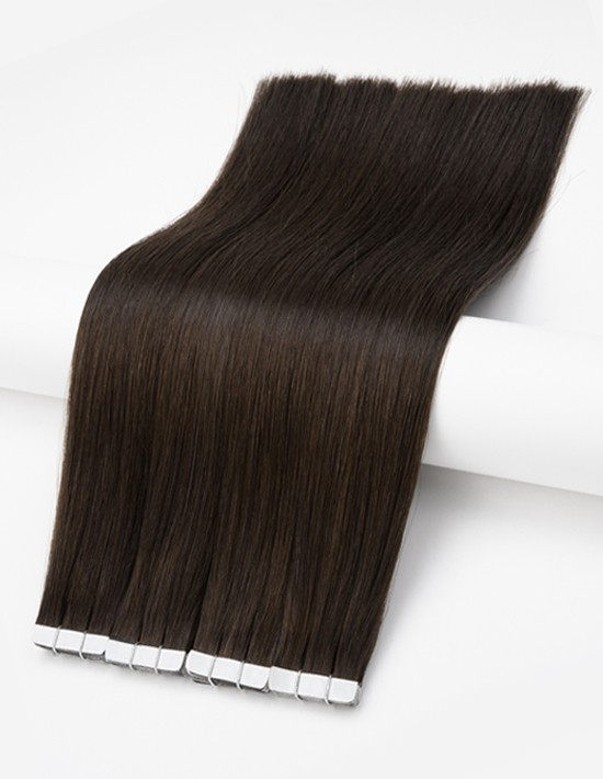 Echthaar & Remy Hair Halblange Schwarz Extensions 30 cm