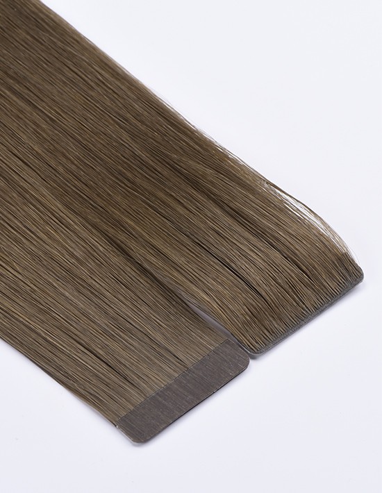 Extensions adhésives Brun Clair Cendré 9A - 30 cm | Invisible Tape Hair