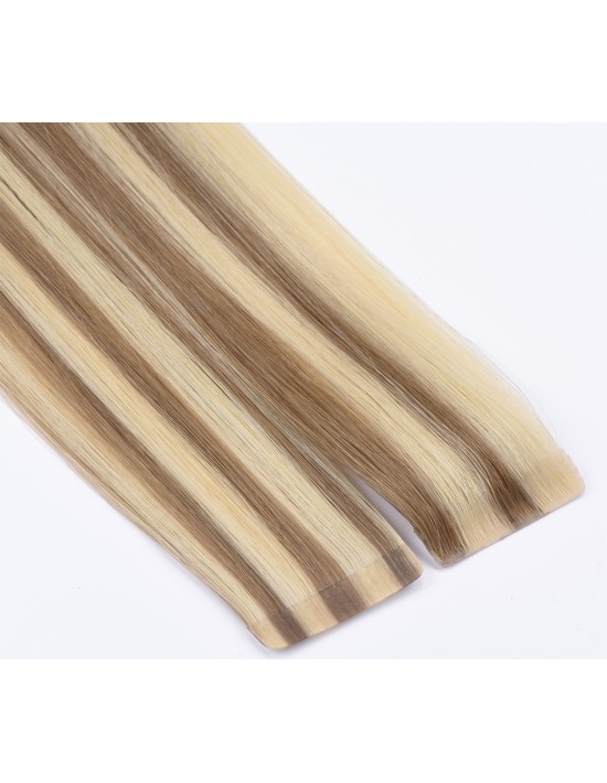 Tape Haar extension Balayage Honig-Platin-Aschblond P12/60 - 30 cm