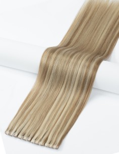 Extensions adhésive invisible 70cm – Balayage Miel Platine Cendré P12/60 | Extens Hair