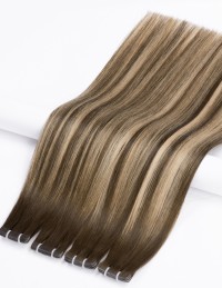 Extensions bande adhésive B4/18 – Ombré Châtain Ambré 50cm | Extens Hair