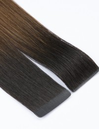 Extension cheveux adhésives B1B-2/6 – Ombré Châtain Foncé 50cm | Extens Hair