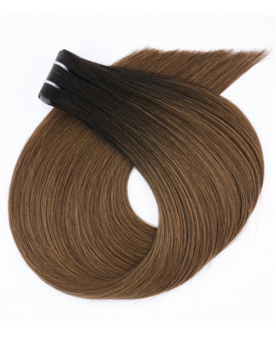 Tape-In Extensions B1B-2/6 – Ombré Dunkelbraun 50cm | Extens Hair