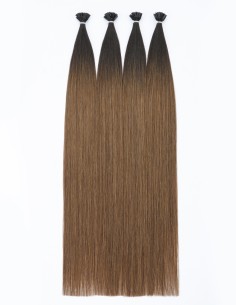Extension cheveux kératine B1B-2/6 – Ombré Châtain Foncé 25 mèches 50cm | Extens Hair