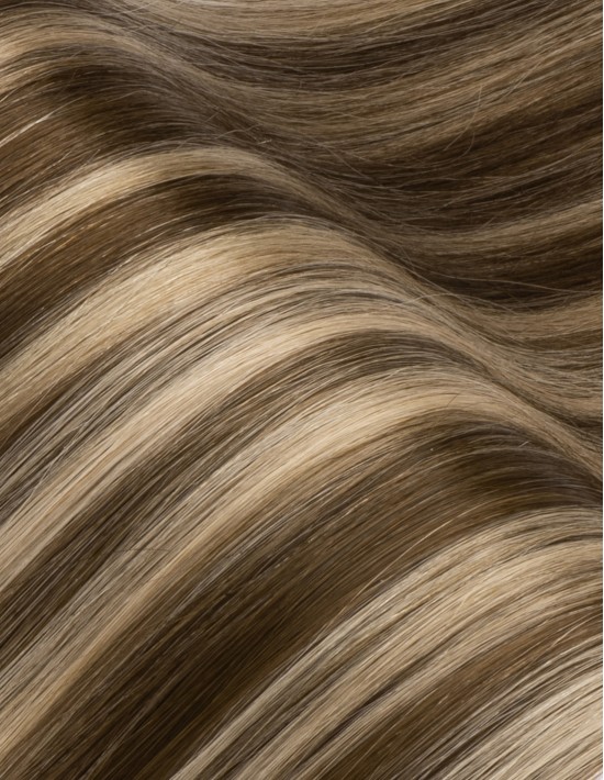 Bondings Haarverlängerung B418 – Rooted Chestnut Amber 25 Strähnen 50cm | Extens Hair