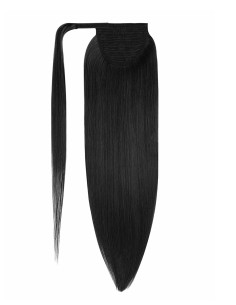 Ponytail Echthaar Schwarz intensiv 2