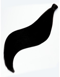 Ponytail Echthaar Schwarz intensiv