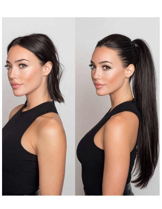 Echthaar im Ponytail Dunkelbraun 1B
