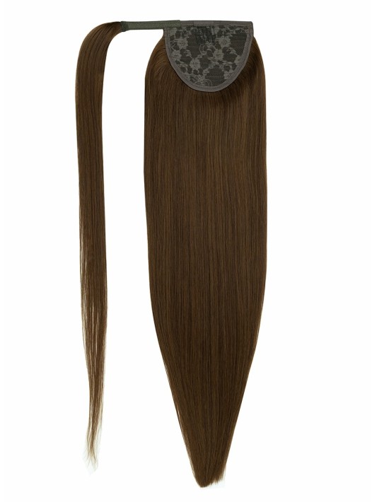 Postiche Ponytail Echthaar 60 cm – Braun 2
