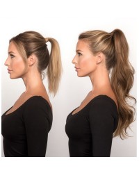 Cheveux naturels en ponytail Brun clair cendré 8BELA