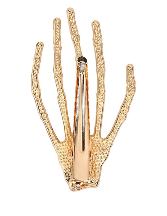 Déguisement Halloween pince à cheveux squelette doré