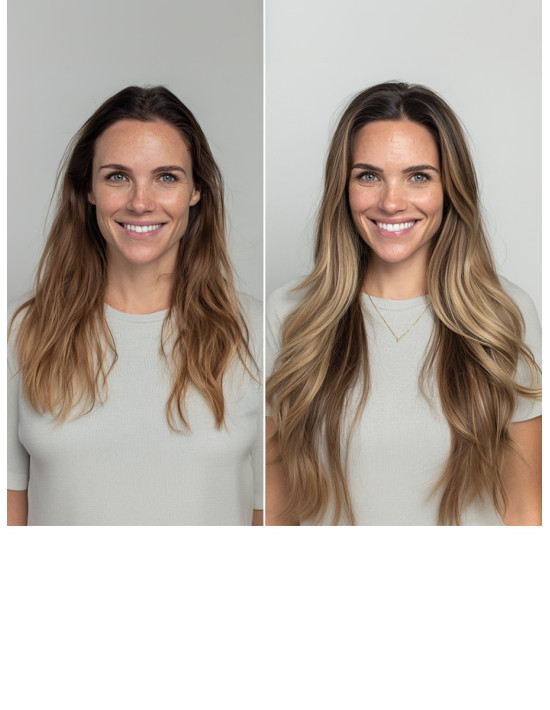 Extension adhésive 50 cm ♥ Cheveu naturel méché Ombré Hair