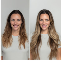 Extension adhésive 50 cm ♥ Cheveu naturel méché Ombré Hair