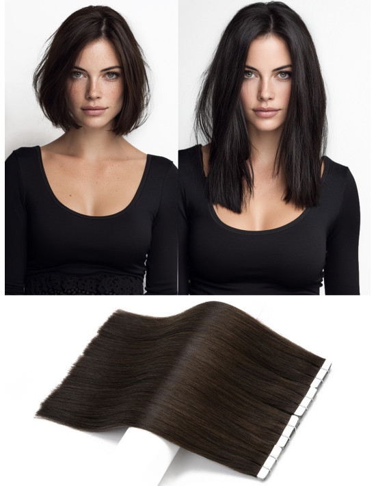 Tape Haar 30 cm ♥ Natürliches Remy EchtHaar