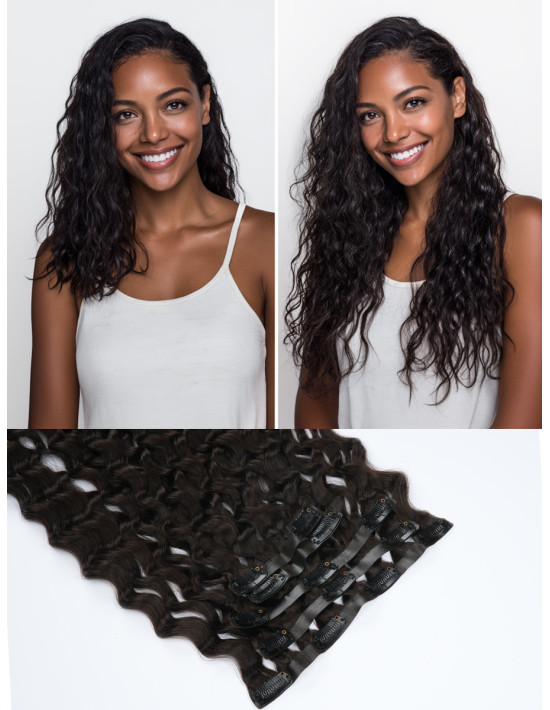 Extension à Clip Ondulé Seamless - Cheveux Naturels 50cm