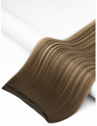 Tissage cheveu caucasien ombré bronde 50cm B6/18 sur cheveux longs ondulés