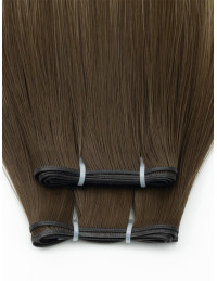 Nahaufnahme der kaukasischen Bronde-Ombré-Tresse, 50 cm, mit ultrafeiner Naht