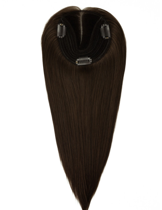 echthaar topper dunkel braun