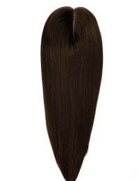 Echthaar-Topper Haarteil – Dunkel Braun – 50 g