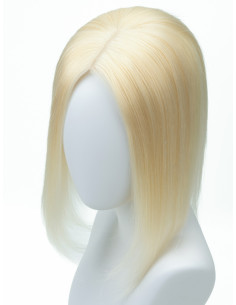 Topper Haarteil aus 100 % Remy Echthaar – Platinium – 50 g