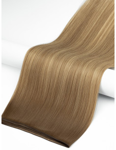 Haarverlängerung mit Bondings Rooted Bronde 50 cm