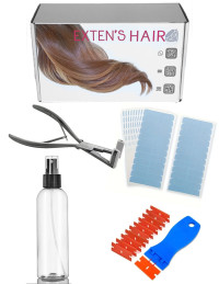 Pack professionnel extensions adhésives – Scotch, pince, grattoir & remover | Extens Hair