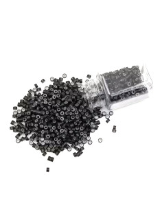 Silikon-Ringe Schwarz für Kaltmethode und Tressen auf schwarzem Haar | Extens Hair