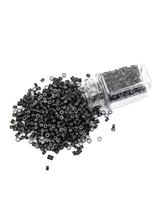 Silikon-Ringe Schwarz für Kaltmethode und Tressen auf schwarzem Haar | Extens Hair