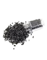 Anneaux silicone noir pour pose à froid et tissages sur cheveux noirs | Extens Hair