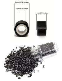 Anneaux silicone noir pour pose à froid et tissages sur cheveux noirs | Extens Hair