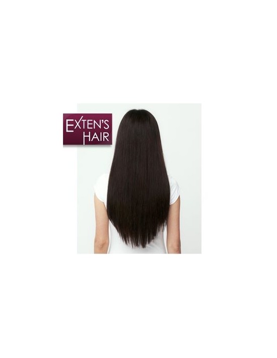Cheveu Naturel Extension en Clip Brun Foncé