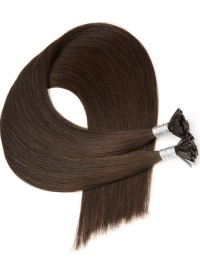 Keratin Extensions Dunkelbraun 60 cm – Remy Hair Mikro-Kapseln