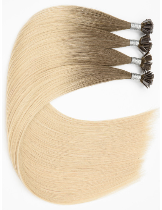 Keratin Extensions Ombré Ashy Latte 60 cm – Mikro-Kapseln
