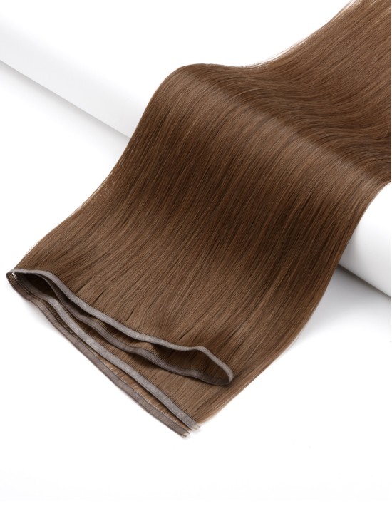Tissage cheveux naturels 60 cm Brun – Premium
