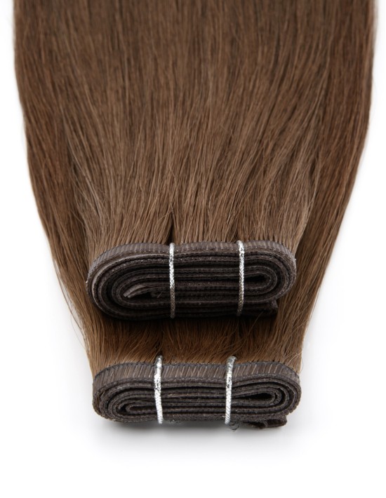 Tissage cheveux naturels 60 cm Brun – Premium