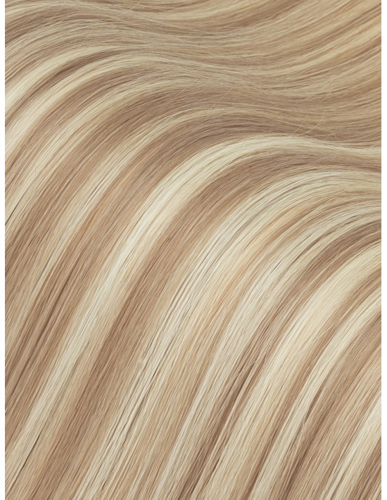 Russische Tresse in kühlem Blond P12/60, 50 cm, mit Honigreflexen und platinblonden Spitzen