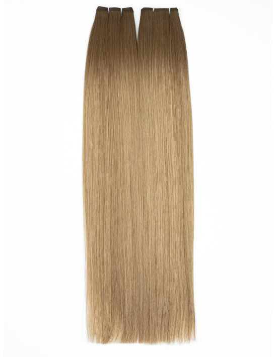 Tissage russe naturel balayage sable 50cm 8C/88 sur cheveux blond beige