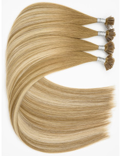 Extensions kératine micro capsules 60 cm Balayage Brun Cendré Blond | Extens Hair