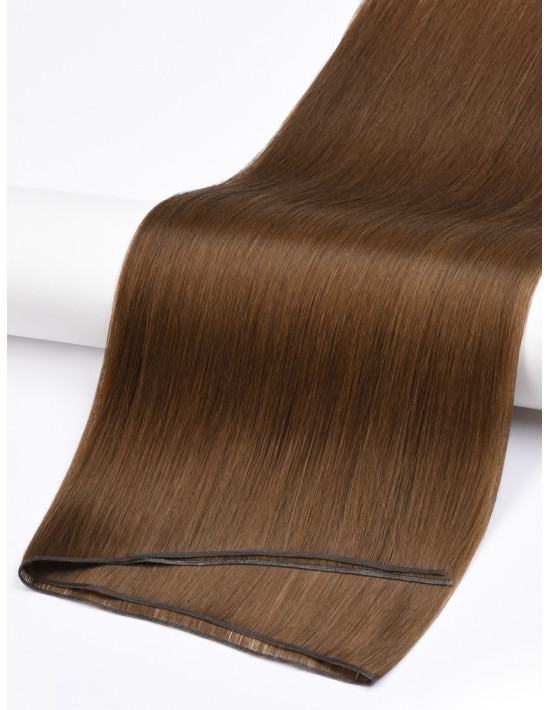 Tissage cheveux naturels 60 cm Brun – Premium