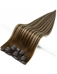 Extensions à Clips Seamless Ombré Châtain en Remy Hair