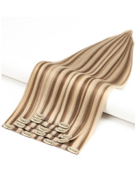 Extensions à Clip Balayage Miel Platine cendré - 50cm, 100gr