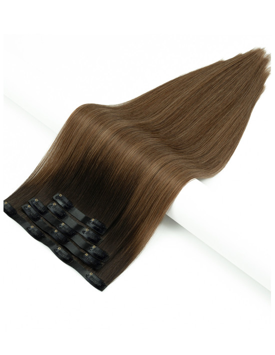 Extensions à Clips Seamless Ombré Châtain Foncé Remy Hair