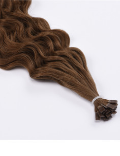 Extension Kératine Ondulé ou Bouclé - Cheveu naturel Remy Brun - Extens-Hair.com 2