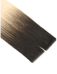 Invisible Tape Extension Ombre Schwarz Platin Intensiv- 45/50cm