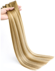 Extension Tape Hair injectée - Balayage Brun Cendré Blond
