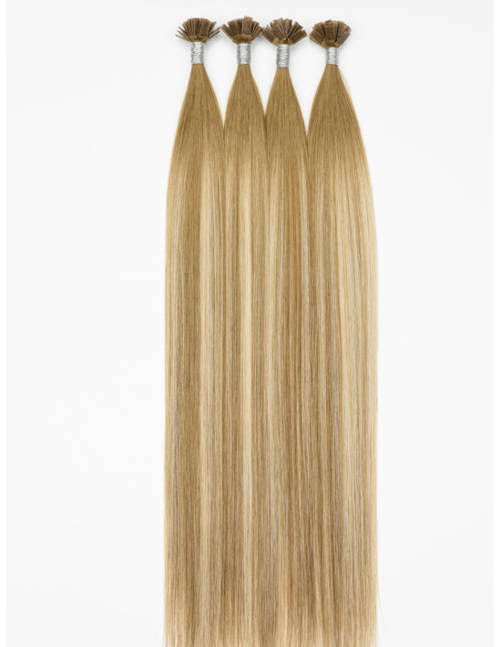 Extension Kératine Balayage Brun Cendré Blond - Cheveu Naturel