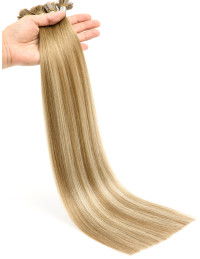 Extension Kératine Balayage Brun Cendré Blond - Cheveu Naturel