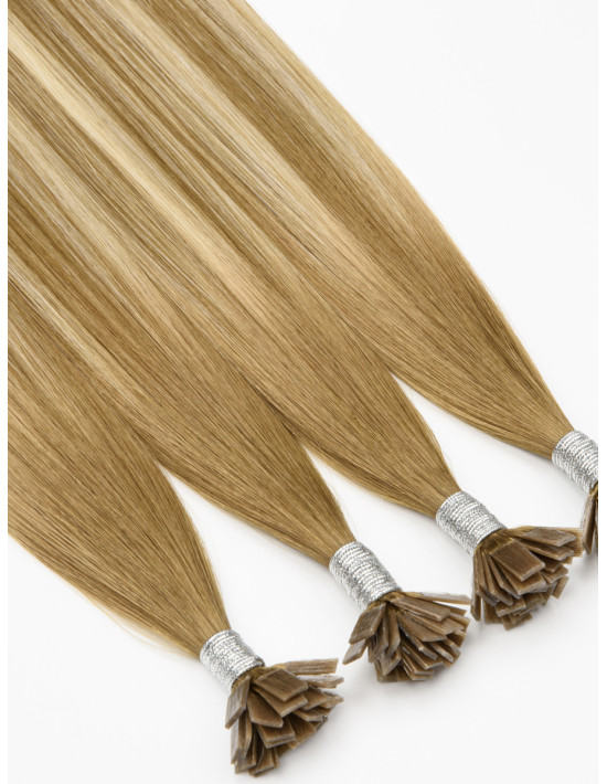 Extension Kératine Balayage Brun Cendré Blond - Cheveu Naturel